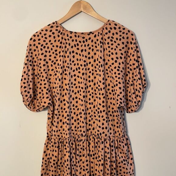 ASOS Design Gathered Neck Midi Dress in Leopard Print Size 8 - Picture 9 of 9